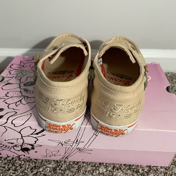 Vintage Ed Hardy Tan & Orange Boat Shoes. Size 7. - Picture 7 of 11